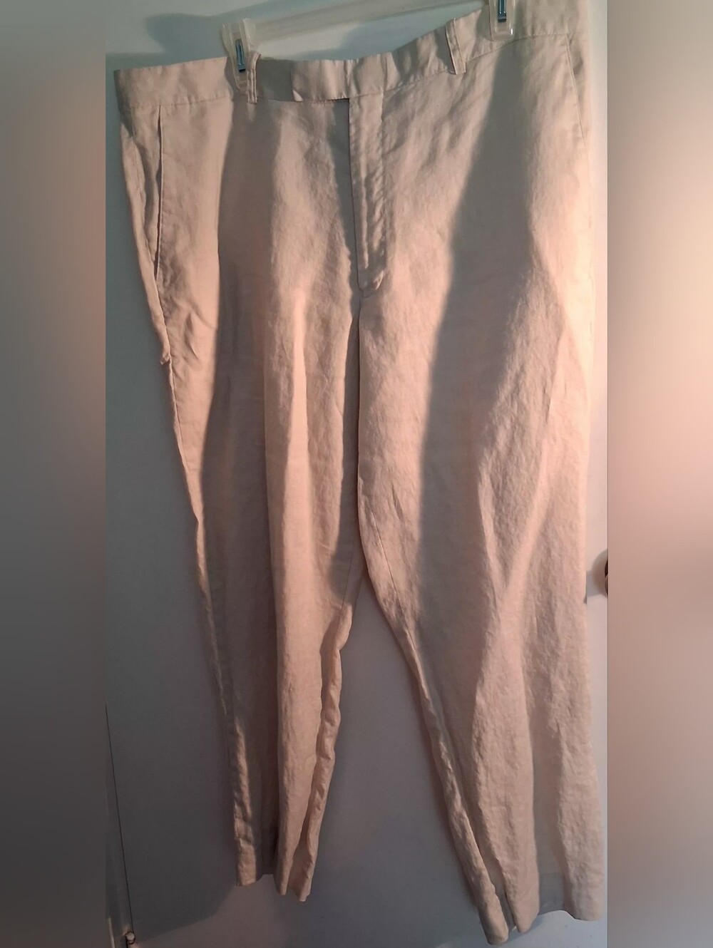 Men's INC International Concepts Light Beige Linen-blend Casual Slacks 38